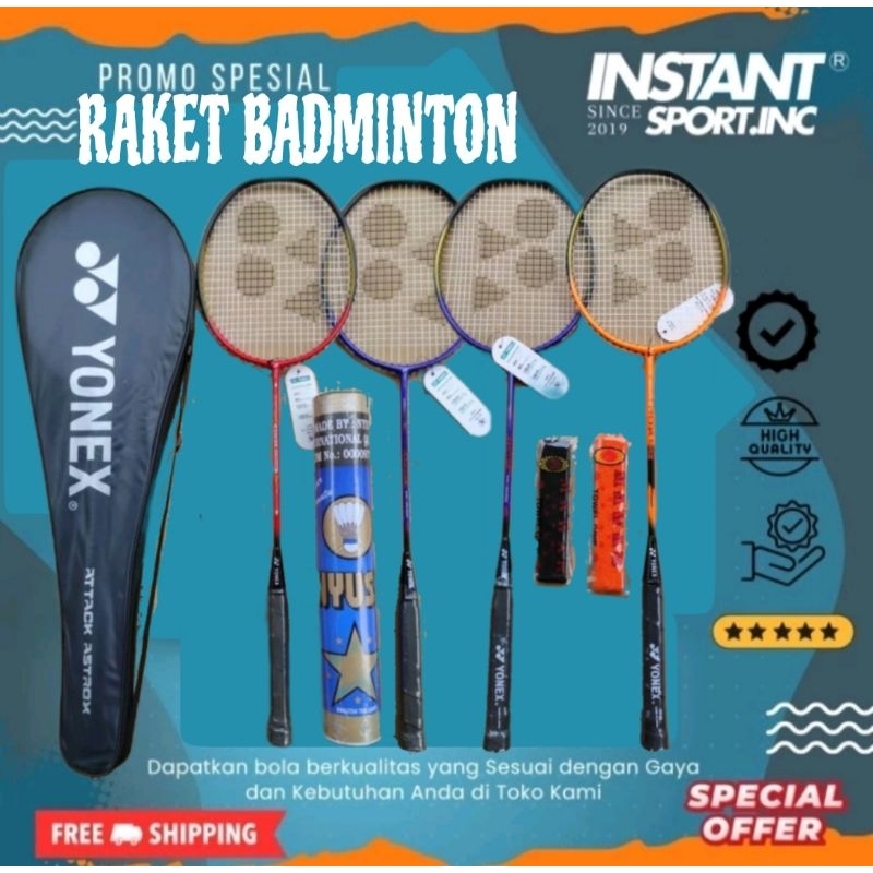 PAKET BADMINTON RAKET YONEX GR 303 HUNDRED POWERTEEX / RAKET BADMINTON BAGUS
