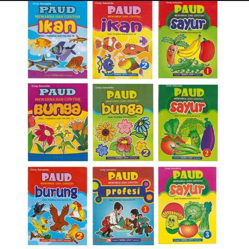 Paket Buku Cerita Fabel Hewan Dongeng dan Mewarnai Anak Paud TK