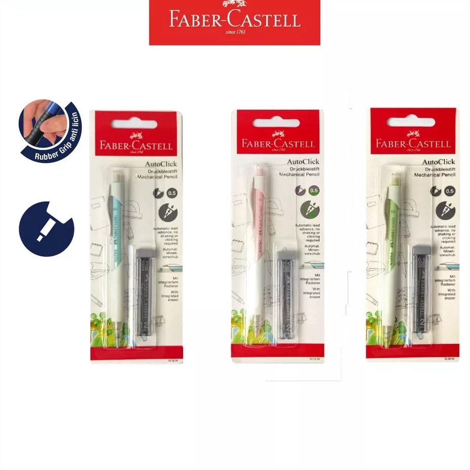 

GROSIR Pensil Mekanik Auto Click 5 White Blister 3 Warna Gratis 1 Tube Refill
