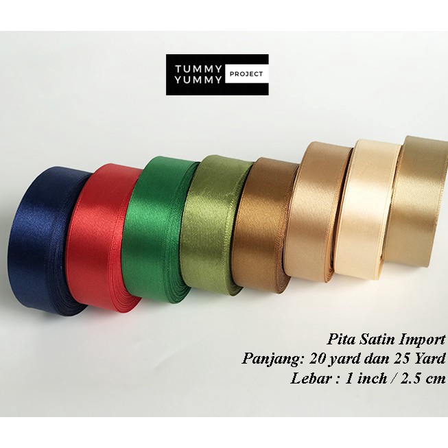 

KUALITAS TERBAIK PITA SATIN 1 25 cm 1 ROLL 2 yard
