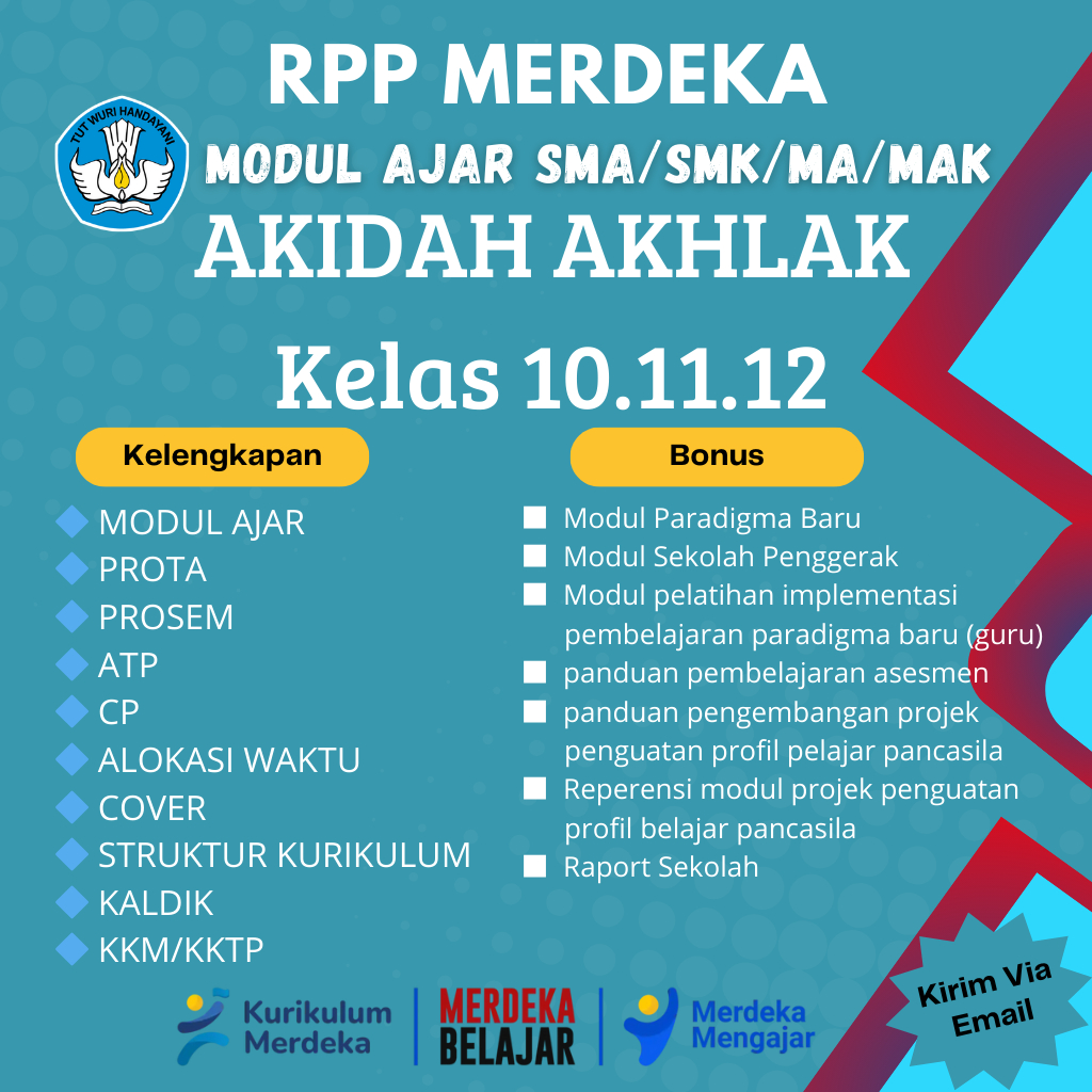 

Modul Ajar Akidah Akhlak MA/SMA Sederajat Kelas 10.11.12 Kurikulum Merdeka