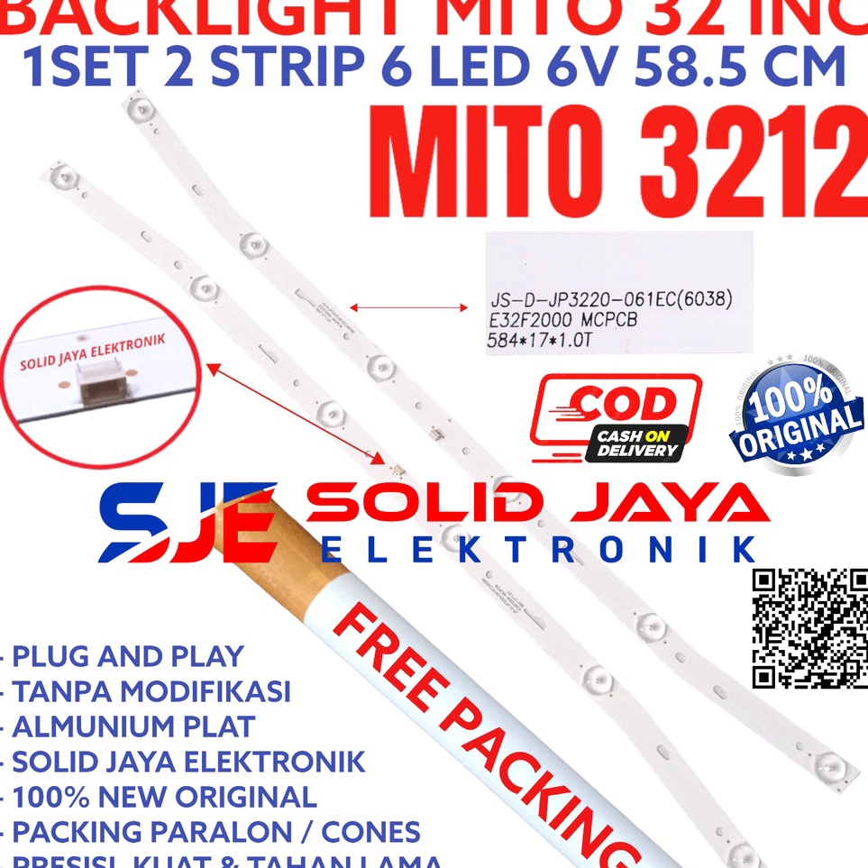Ready Diskon  BACKLIGHT TV LED MITO 32 INC 3212 LAMPU BL 6K 6V INC INCH 6 KANCING LAMPU BL 32 IN MIT