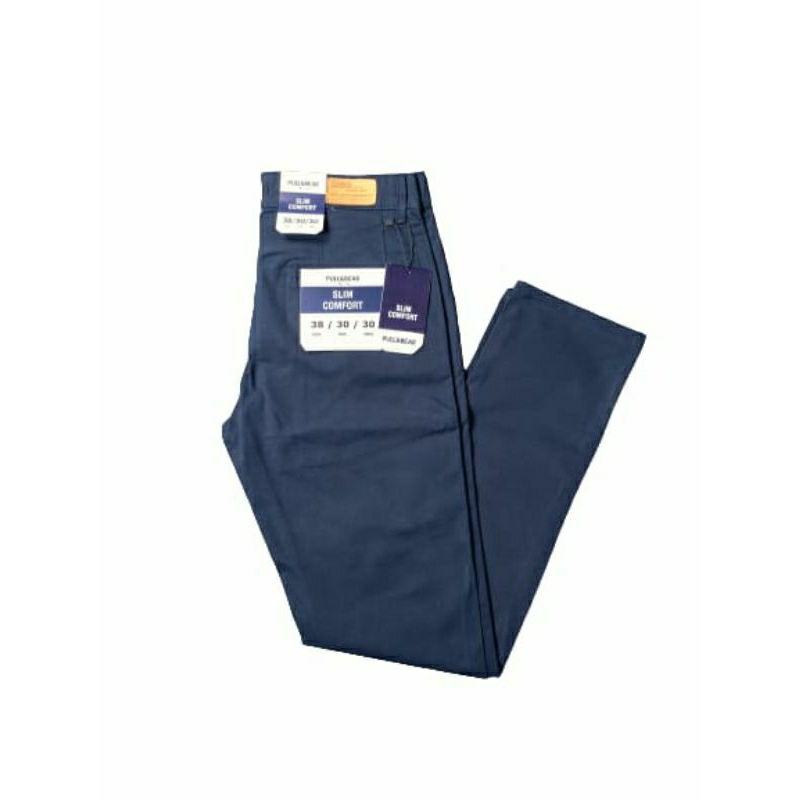 pull & bear celana chinos pria pria slim fit premium import original