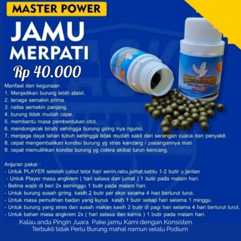 master power merpati jamu merpati lomba