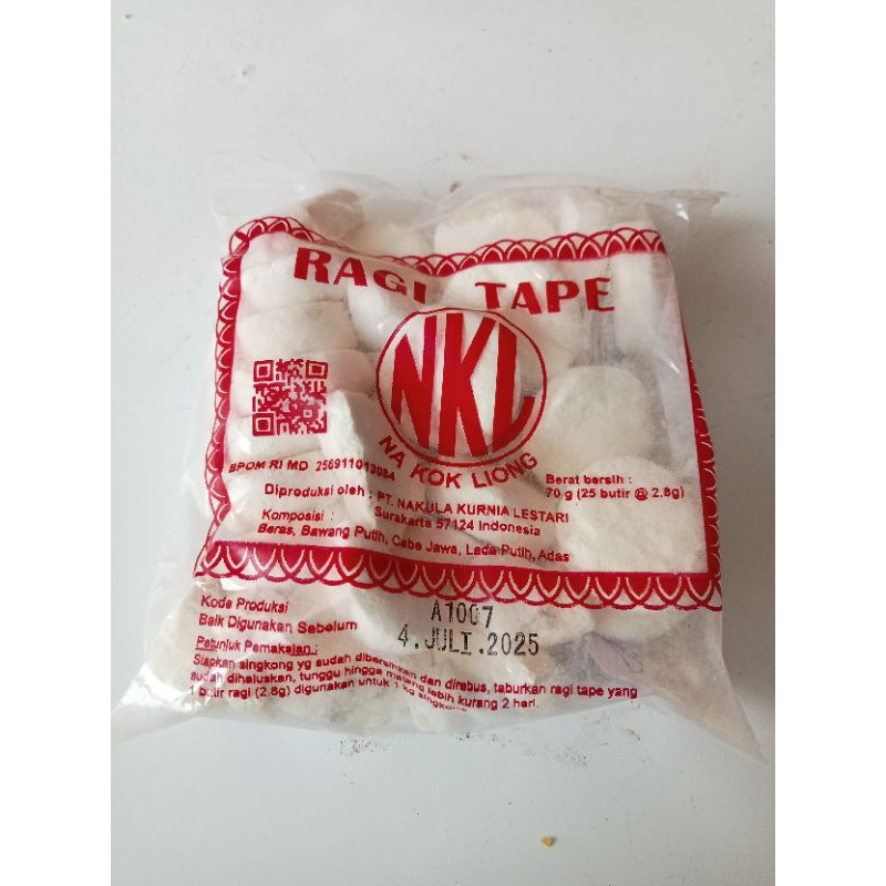 

TERMURAH RAGI TAPE 1 BUNGKUS/25 biji