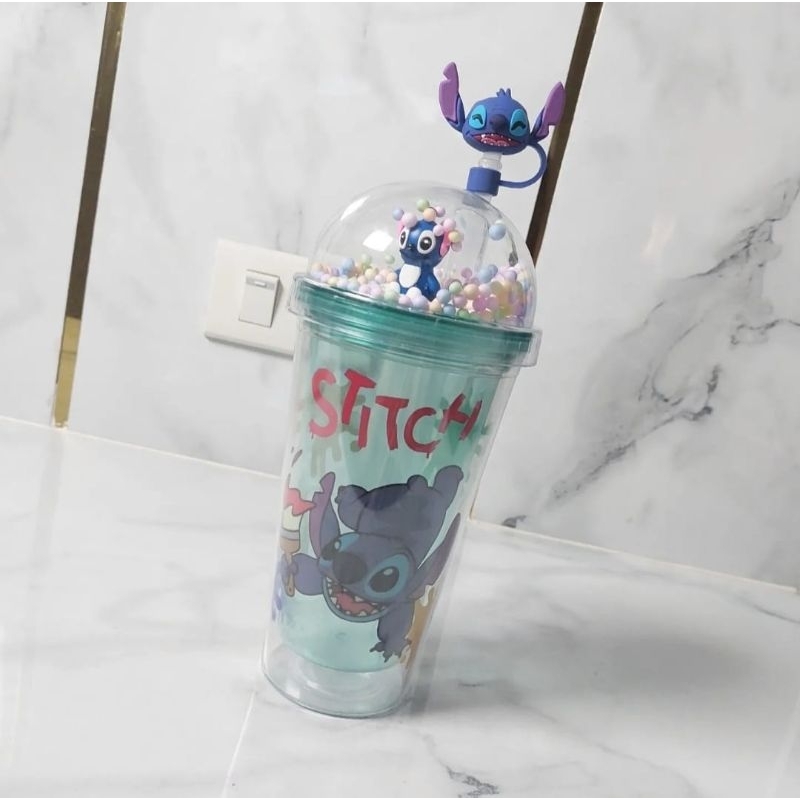 Tumbler disney stitch gelas lilostitch pipet botol