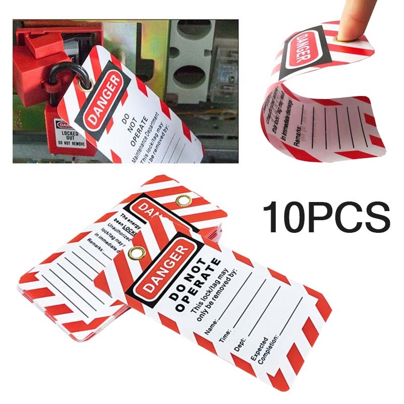 

10pcs Tag Jdo Not Operate Peralatan Terkunci Tag Pengaman Untuk Mengunci Tag Out Stok Lokal