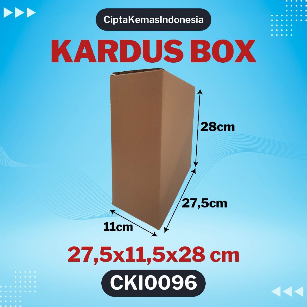 

Kardus Box Die Cut 27,5x11,5x28 cm Dus Packing Packaging Polos
