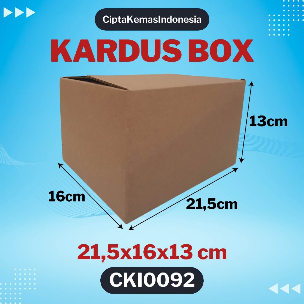 

Kardus Box Die Cut 21,5x16x13 cm Dus Packing Packaging Polos