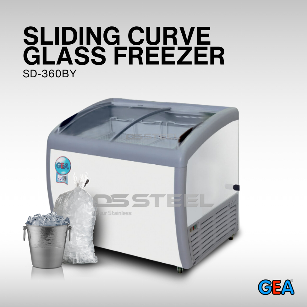 GEA Sliding Curve Glass Freezer 360 Liter GEA SD-360BY / Freezer Sliding 360 Liter GEA SD 360BY / Fr