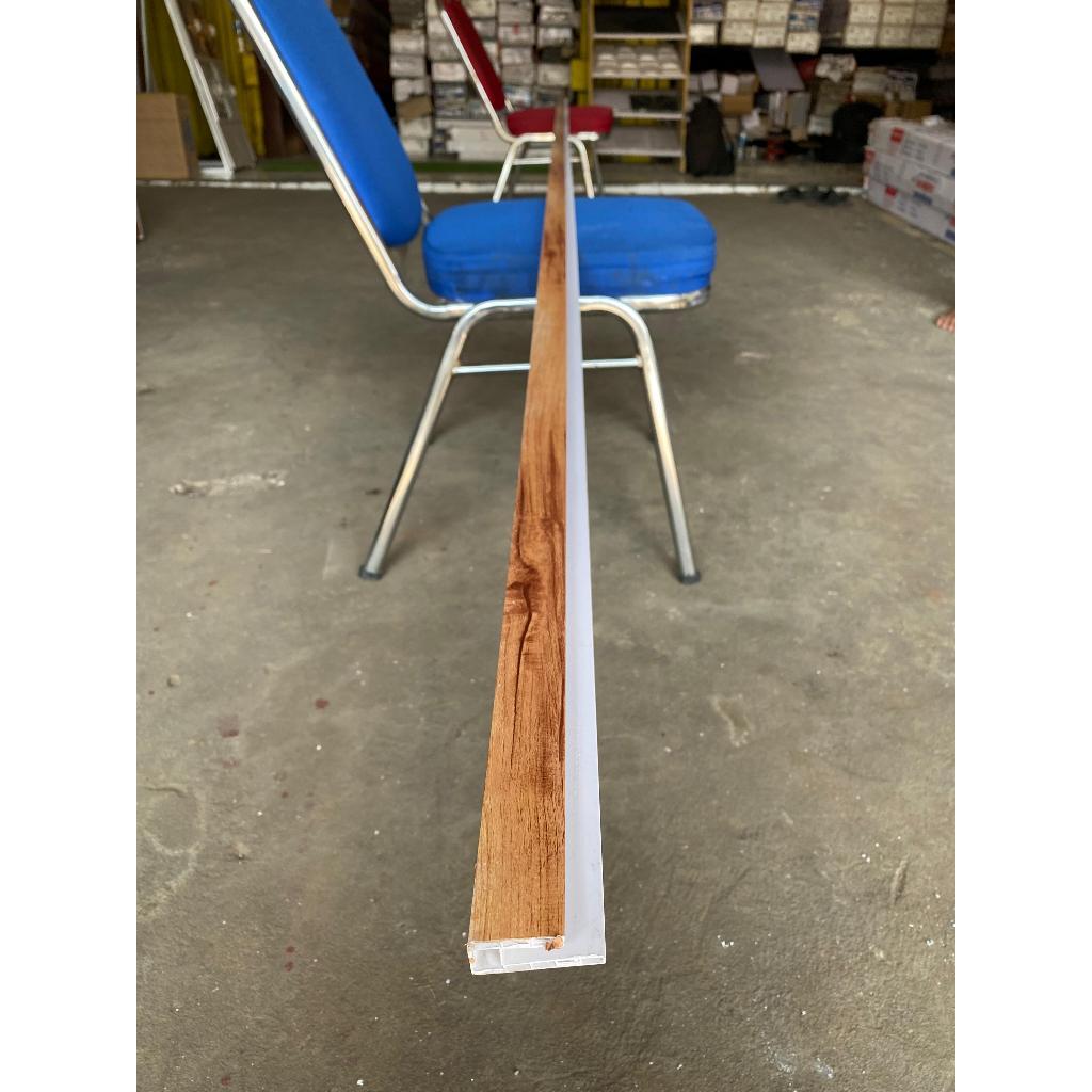 List Profil PVC List ggir Lengkung PVC List minimalis PVC motif kayu laminated doff