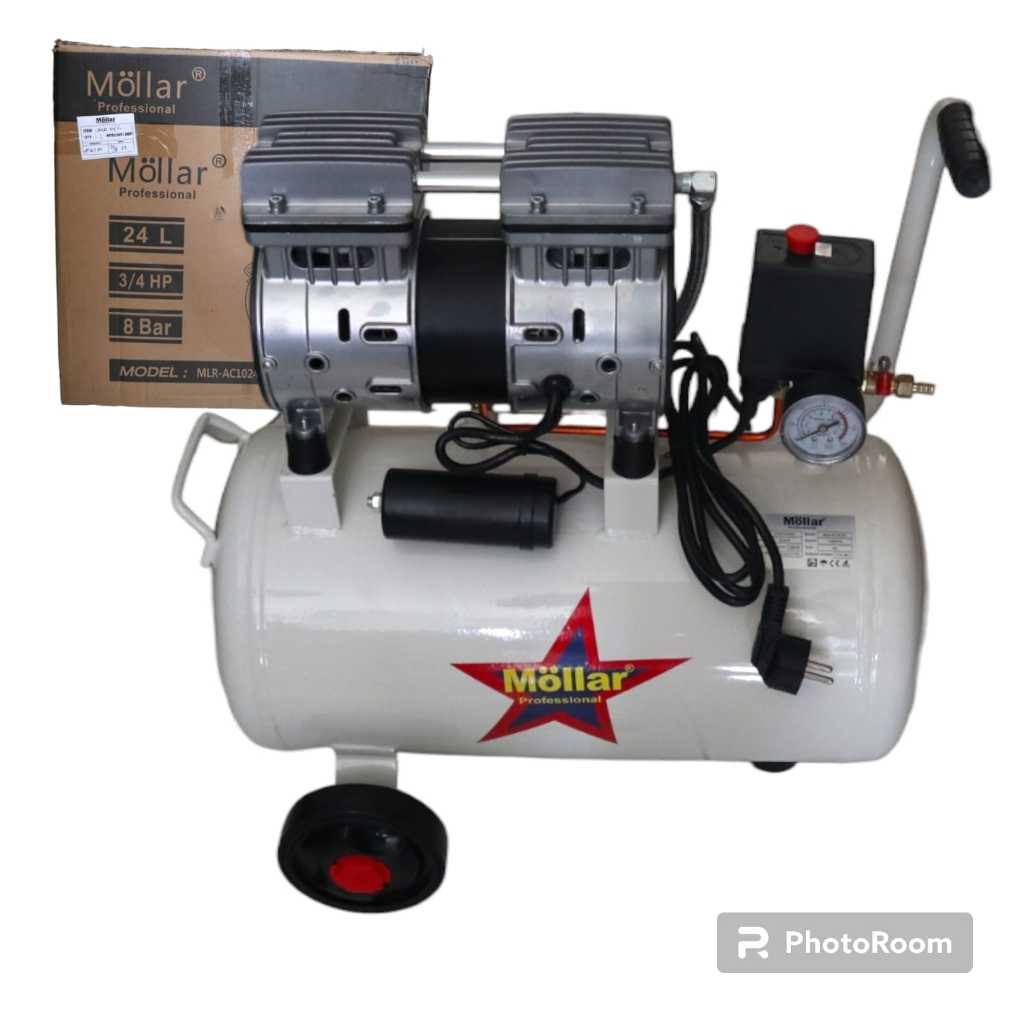 MOLLAR Mesin Compressor oilless 24L - kompresor oilless angin Mollar 3/4 HP 8 Liter IZUMI OL 0709