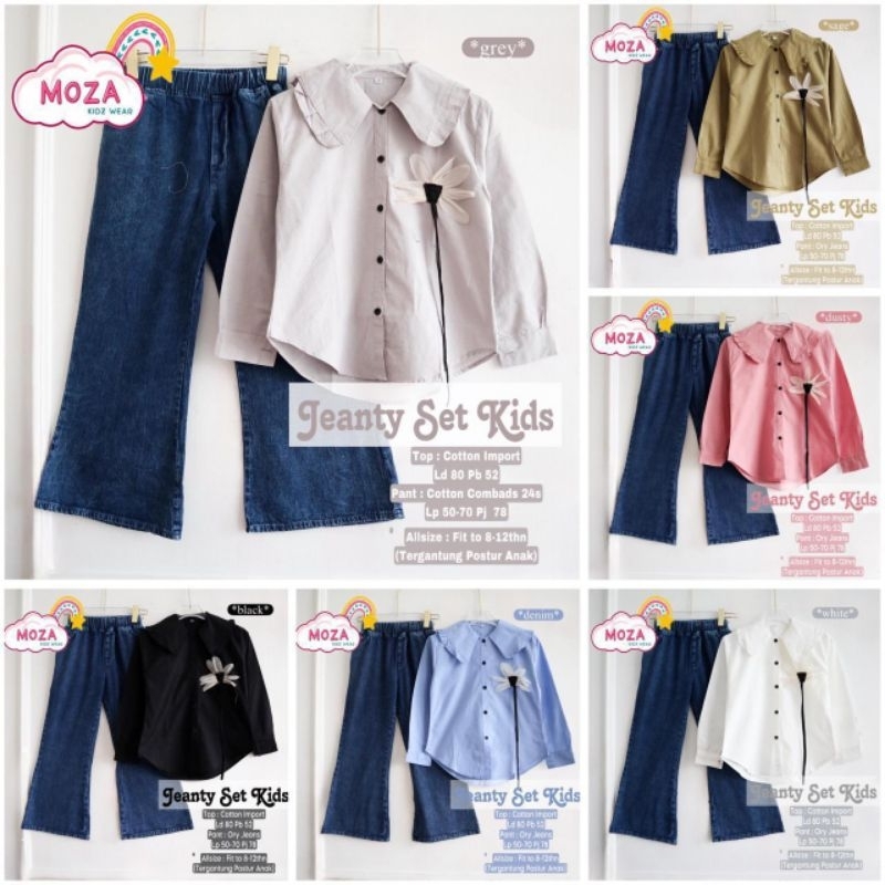 (( NEW ARRIVAL )) SET BLOUSE KATUN DAN CUTBRAY ANAK 8-13 TAHUN JEANTY SET BY MOZA KIDS.