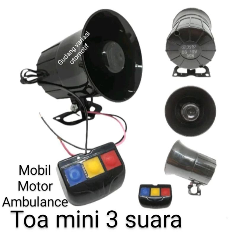 Toa mini speaker klakson motor mobil ambulans 3 mode suara