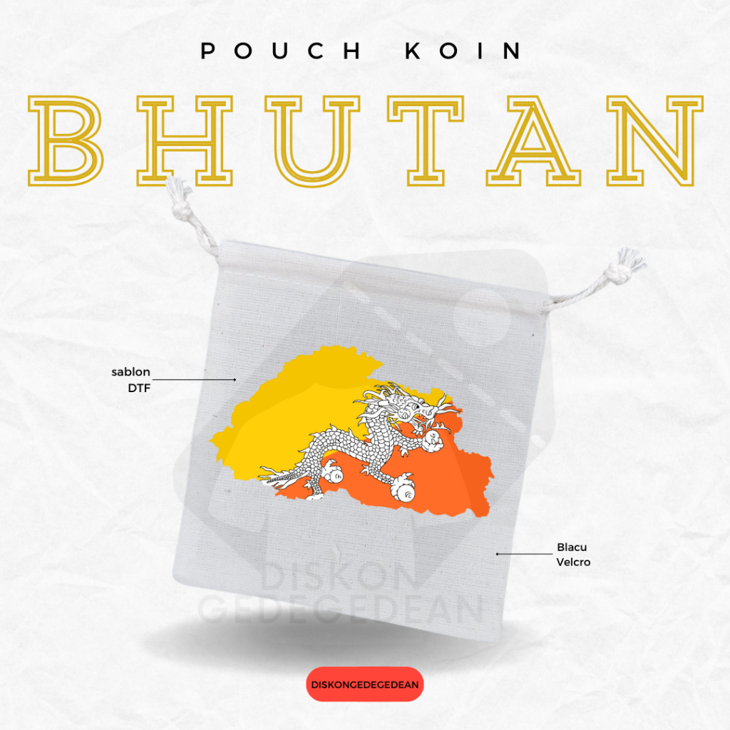 Diskongedegedean Pouch Dompet Koin Souvenir Bhutan Dompet Koin Oleh Oleh Thimphu Bahan Blacu Type 1