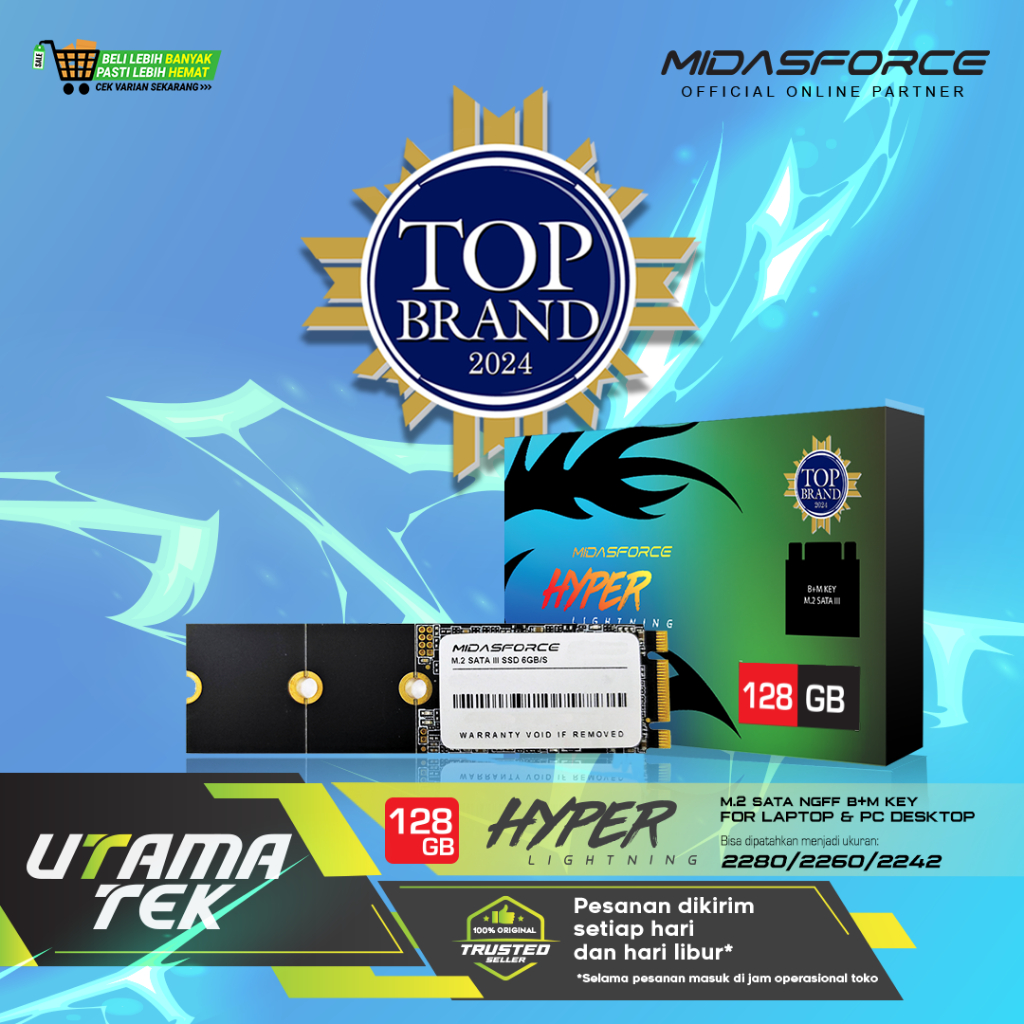 SSD M2 SATA 128GB M.2 SATA 128GB MIDASFORCE HYPERLIGHTNING