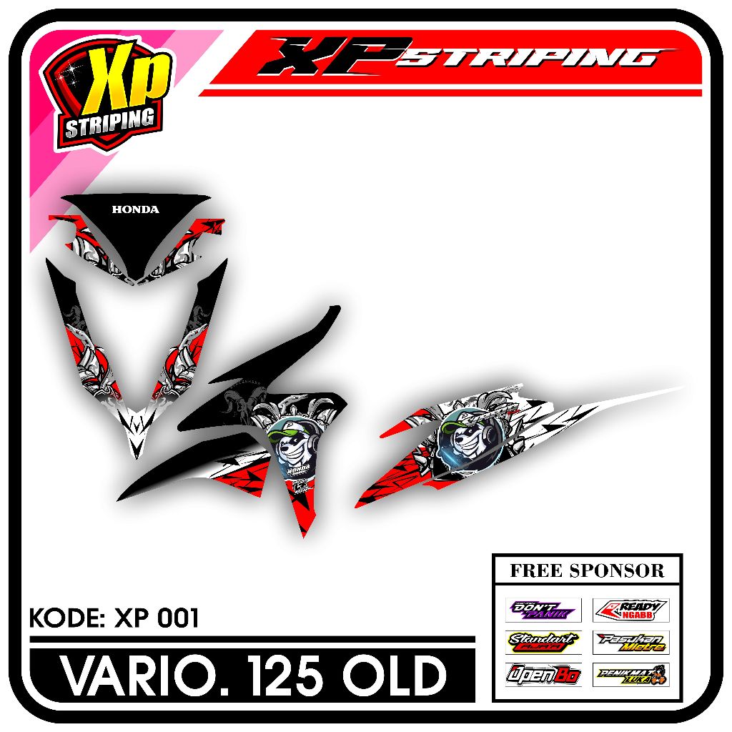 Striping Vario 125 Lama/Old - Sticker Striping Honda Vario 125 Lama/Old Desain Racing XP.01