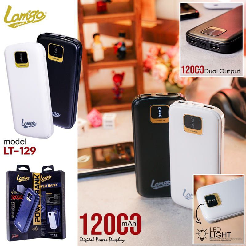 ✅ Powerbank Lamigo LT-129 12.000mah (Real Capacity)