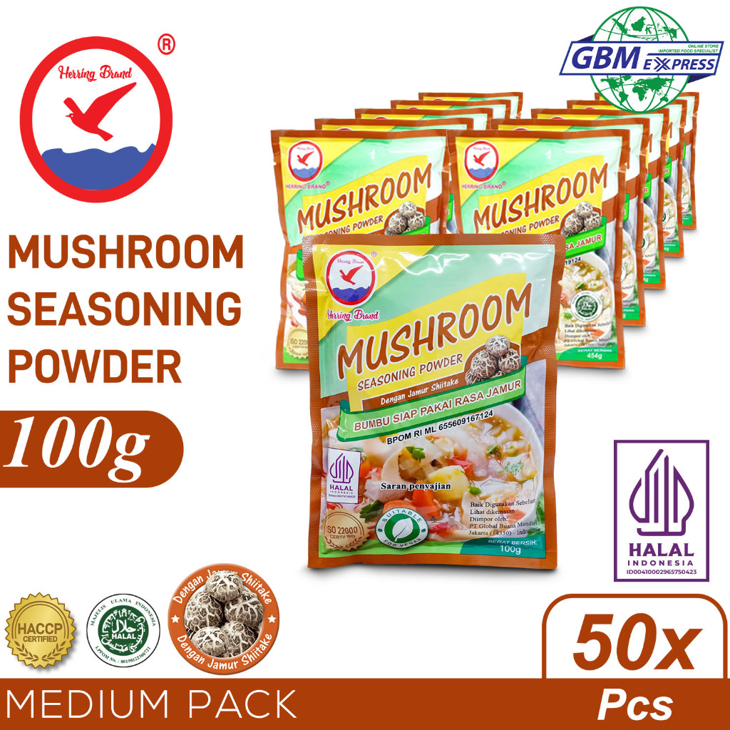 

Herring Brand Mushroom Seasoning Powder 100 g - Medium Pack 50pcs