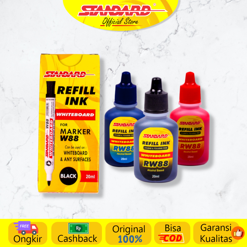 

Standard - Refill Ink Whiteboard Marker RW88 ( Tinta / Isi Spidol Yang Bisa Dihapus )