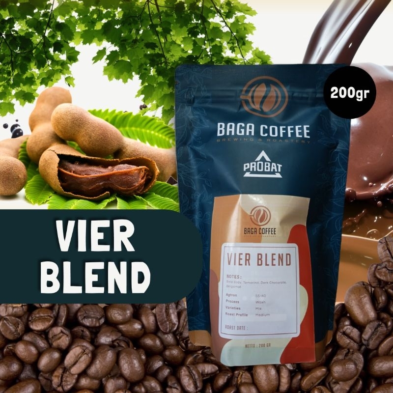 

Kopi Baga Coffee Vier Blend kopi susu Whole Bean kopi biji / bubuk
