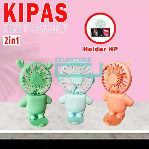 Kipas Angin Kecil Mini Fan Genggam Model Karakter Lucu Kipas Pendingin Portable