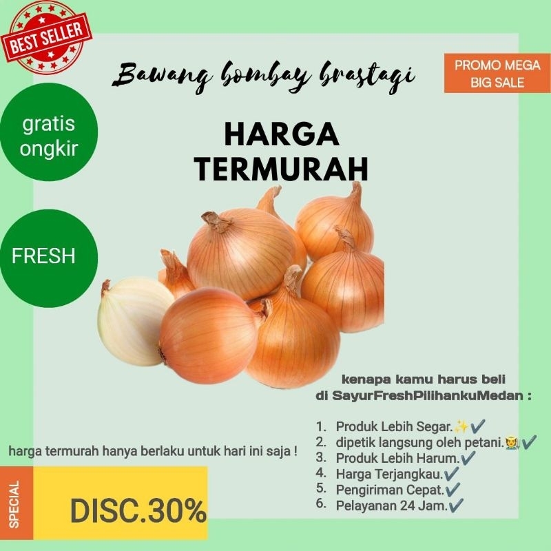 

promo termurah bawang Bombay Asli Brastagi besar lebih harum membuat masakan lebih enak | di panen langsung oleh petani berastagi | sayur segar medan siap kirim seluruh medan gratis ongkir