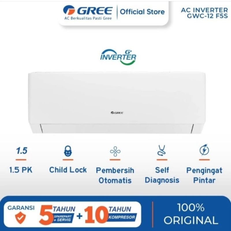 AC GREE 1.5PK INVERTER GWC-12F5S AC GREE 1.5 PK