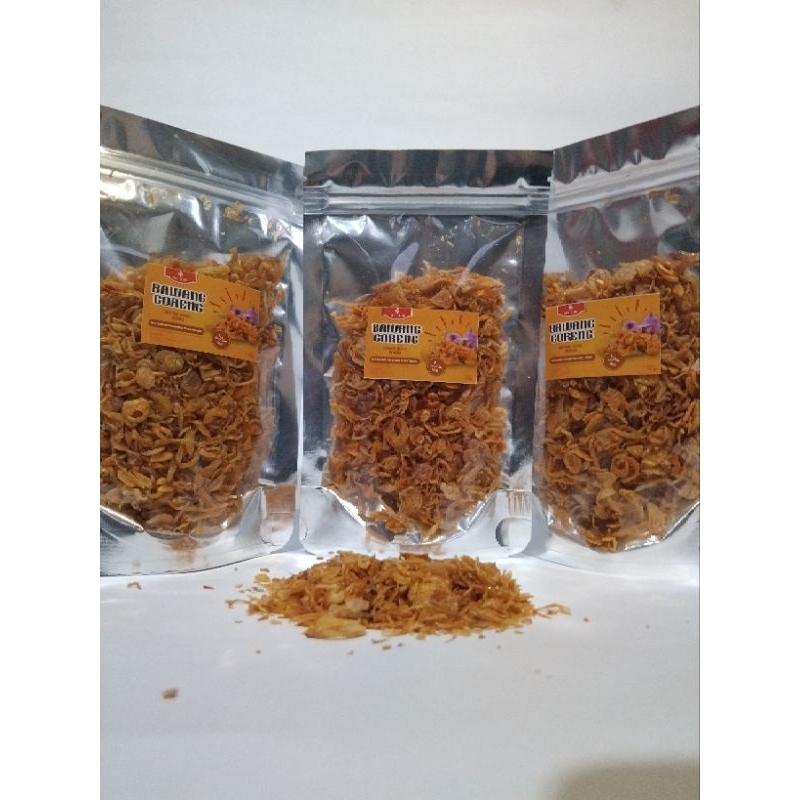 

Bawang Goreng Premium Kemasan pouch 100% Tanpa Tepung