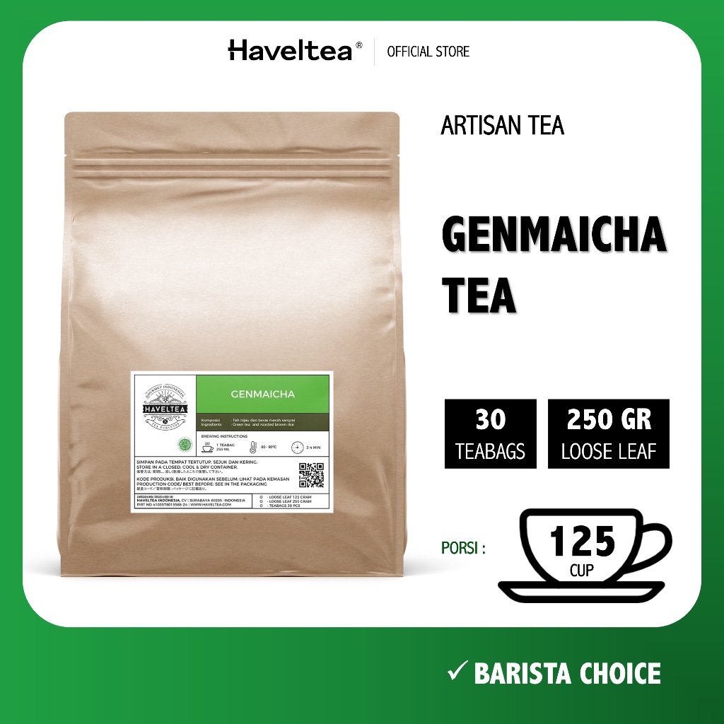 

GENMAICHA | Pouch | Haveltea | Teh Hijau Beras Jepang | Green Tea