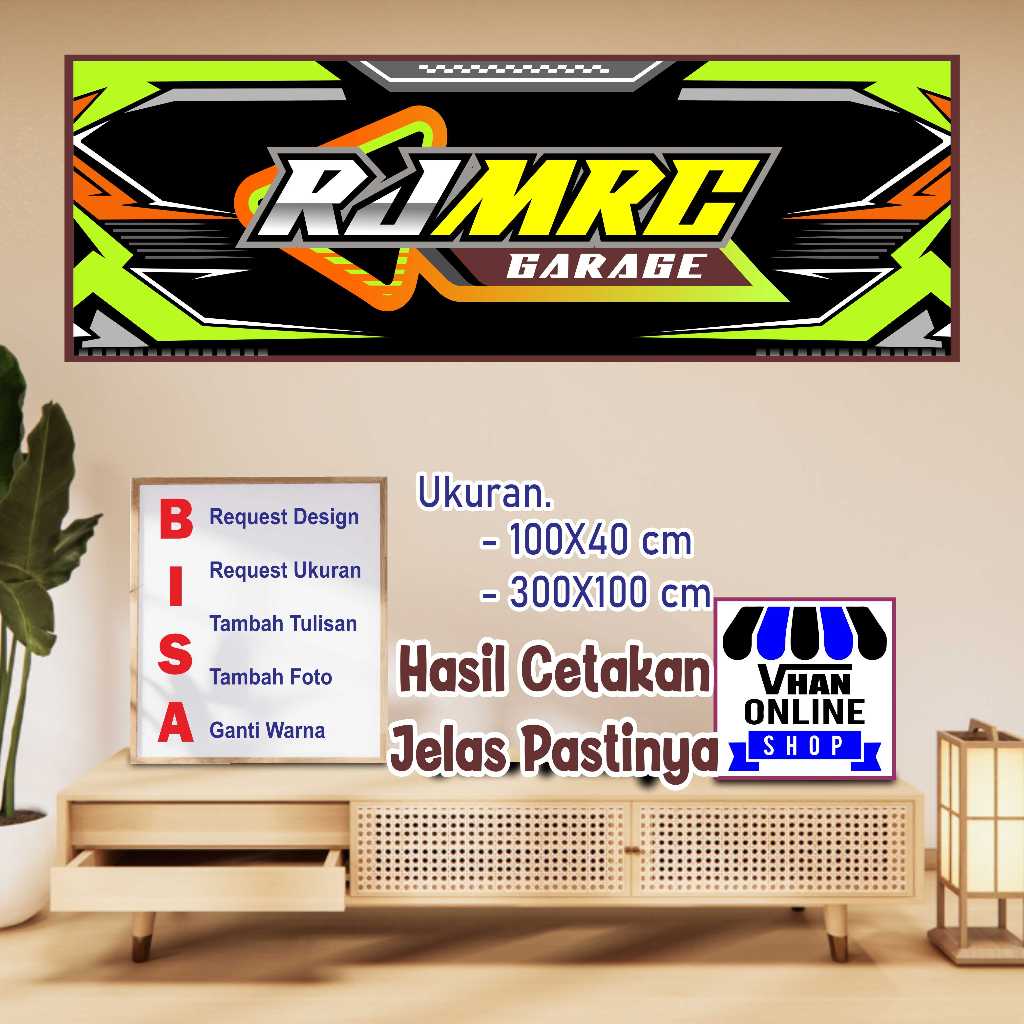 Custom Spanduk Banner Logo Usaha Bengkel Racing bb