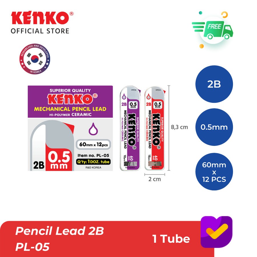 

Pencil Lead 2B 0.5 mm PL 05 KENKO