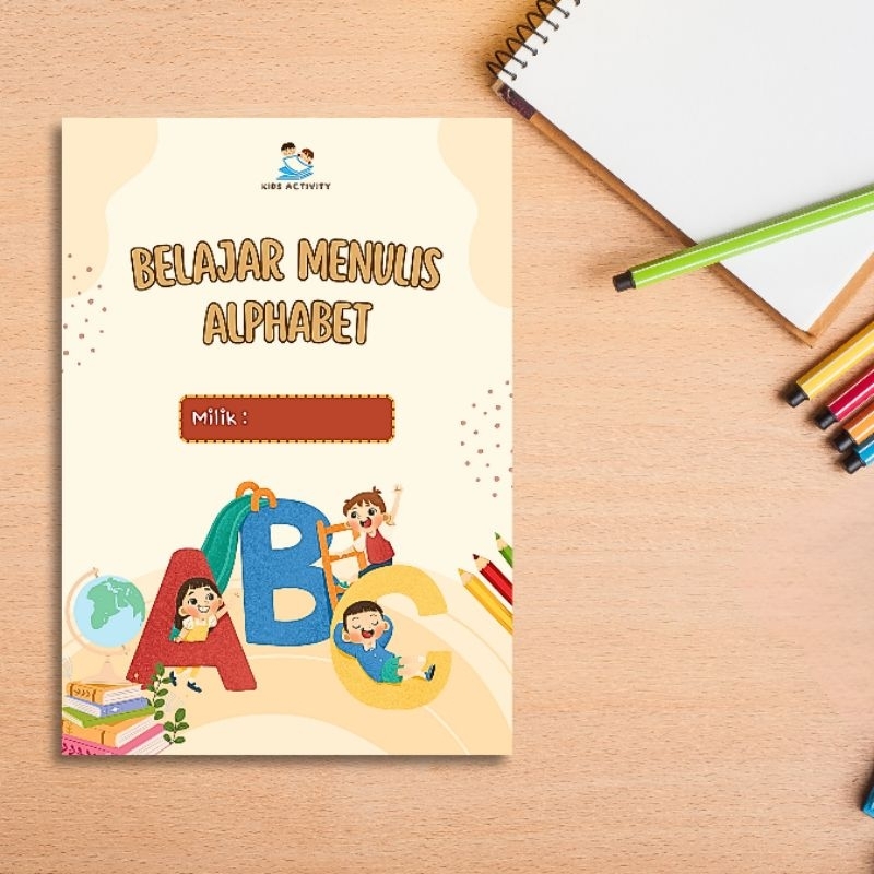 Belajar Menulis Alphabet, Menulis Huruf, worksheet menulis huruf untuk anak TK, PAUD, Preschool