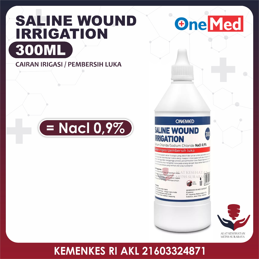 Onemed Saline Wound Irrigation Nacl 0.9% 300ml Botol Semprot Cairan Basuh Cuci Pembersih Luka 300 ml