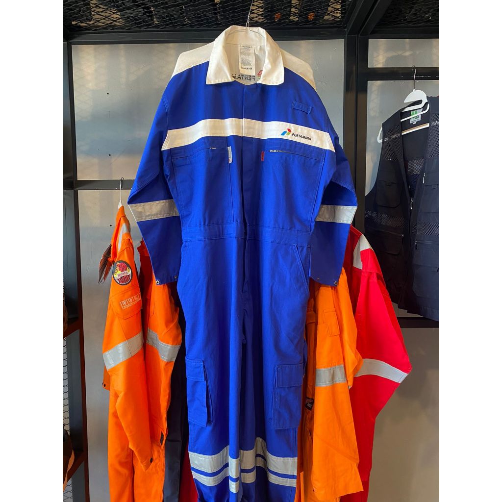 Nomex Pertamina Coveral Pertamina Wearpack Nomex Pertamina Biru putih