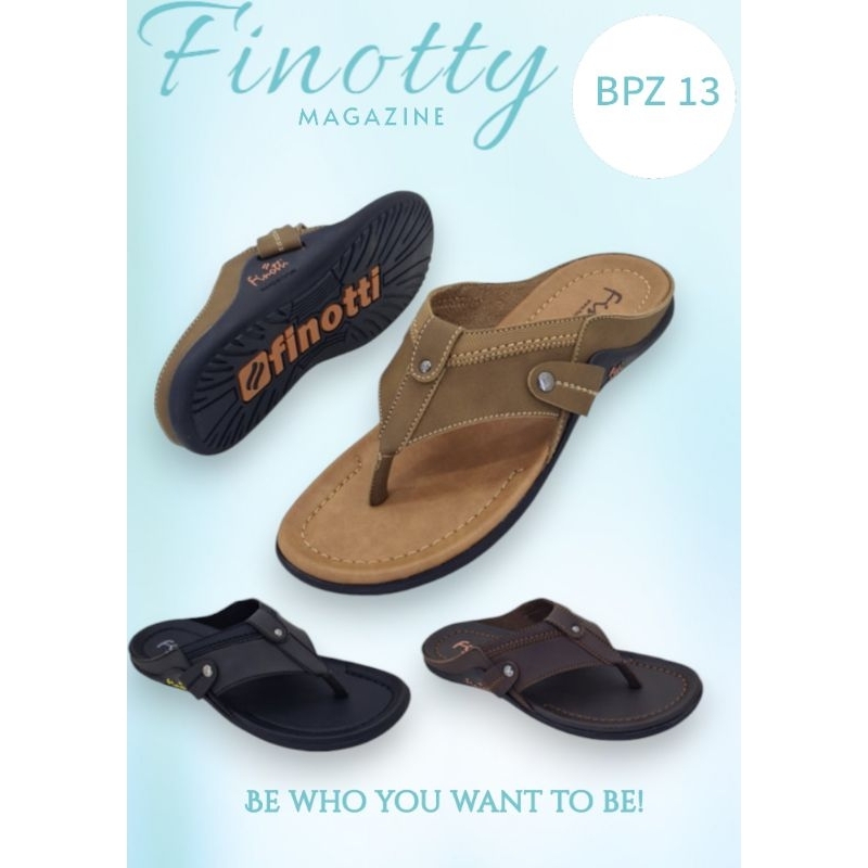 Sandal Kulit Kasual Pria Dewasa FINOTTI BPZ 13 Original