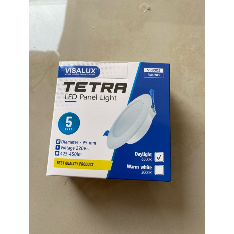 Lampu Downlight Plafon Led Panel Inbow 90mm Visalux Tetra VS8305 5Watt Daylight 6500K