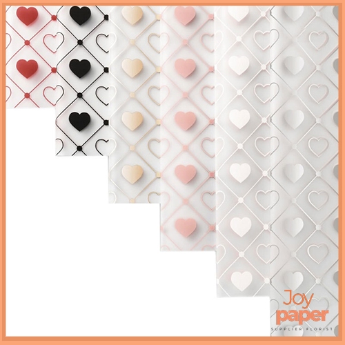 

20 LEMBAR KERTAS BUKET BUNGA HEART SQUARE TRANSPARENT FLOWER WRAPPING MOTIF HATI KOTAK KOTAK CATUR KB6104