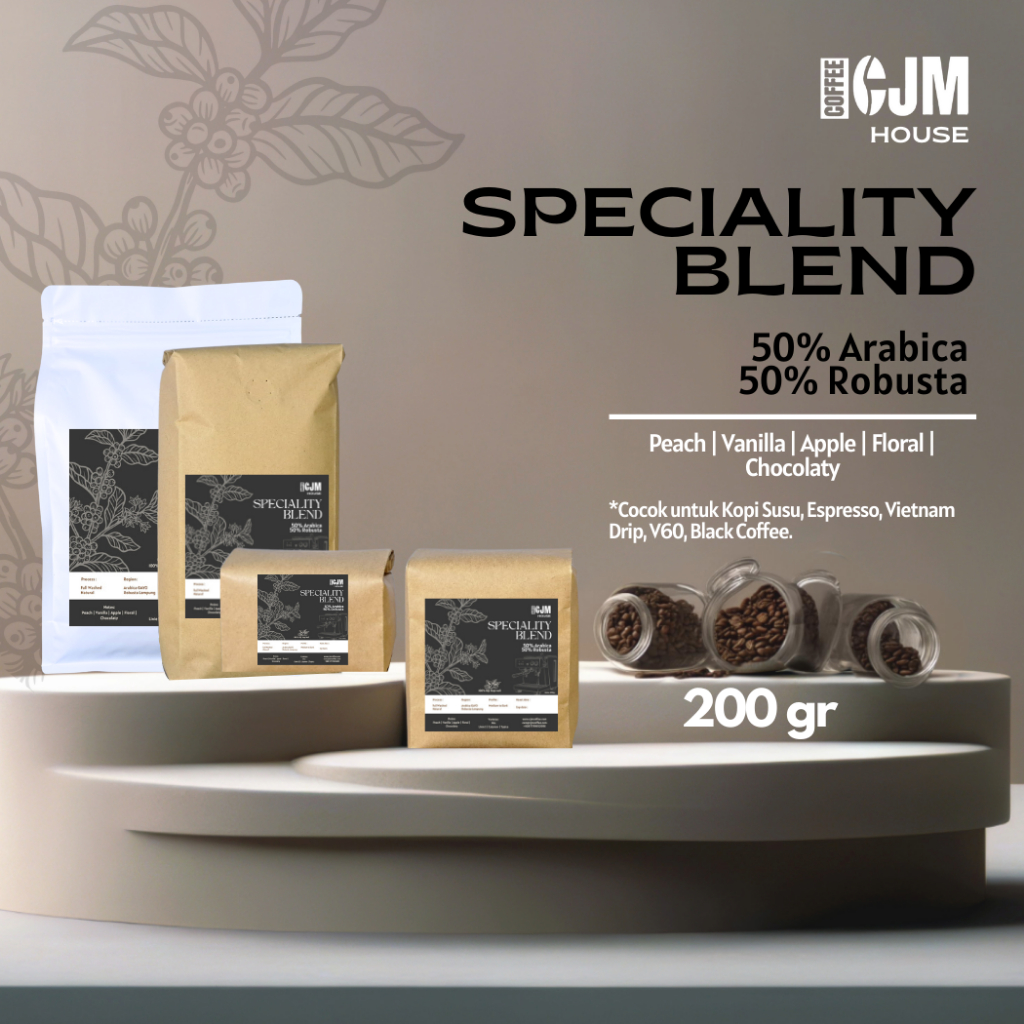 

200Gr 50% Arabica 50% Robusta | CJM Coffee House | Kopi Premium Asli | House Blend GayoXLampung