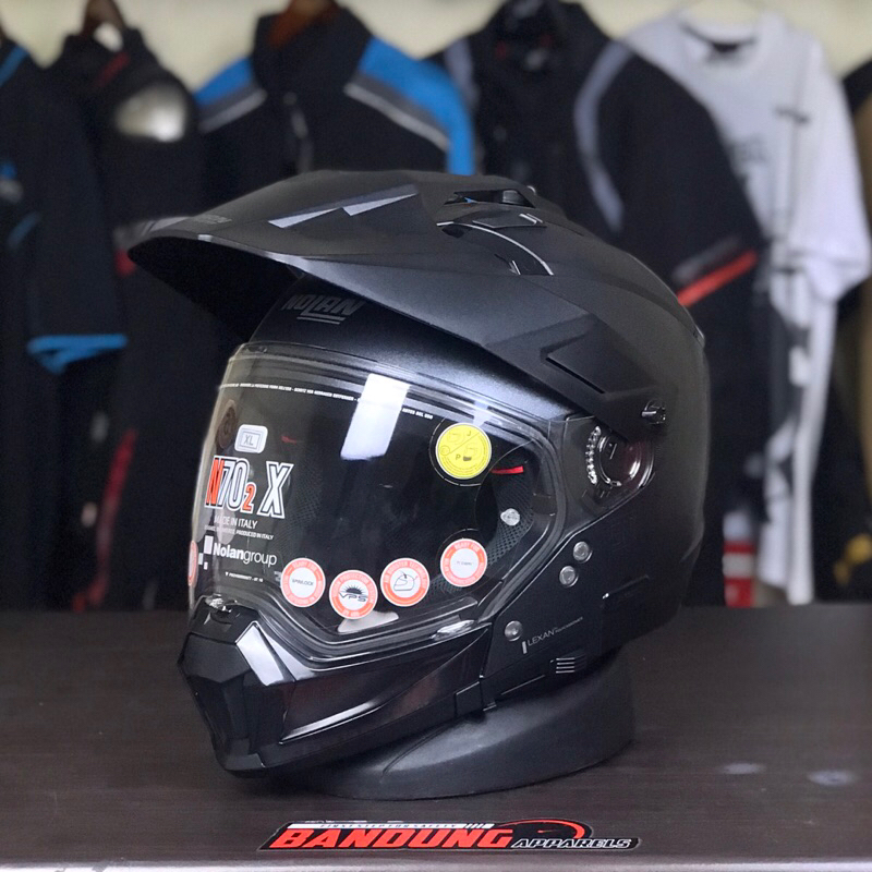 Helm motor Full face Half Face Nolan N702X Italy Helmet Black Graphite