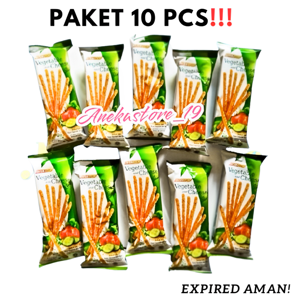 

BISKITOP VEGETABLE AND CHEESE (paket 10 pcs) STICK 50g GURIH RENYAH