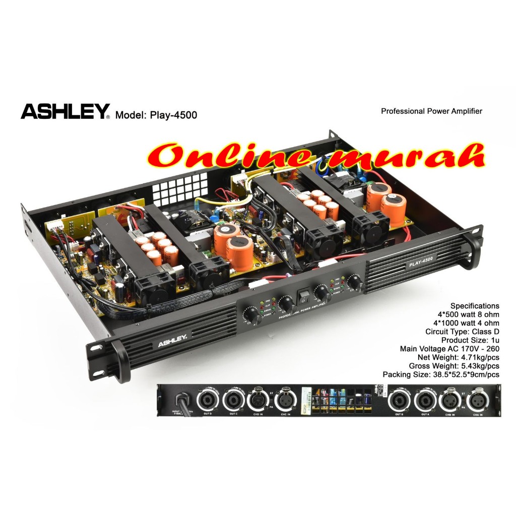 power ashley play 4500 4 channel ORYGINAL CLASS D ashley play4500
