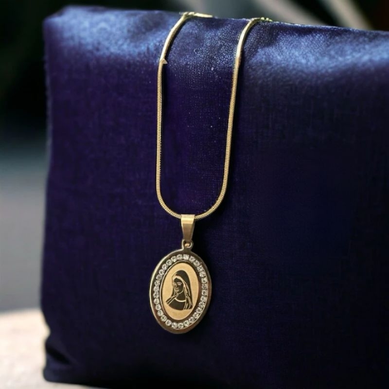 kalung titanium liontin bunda maria