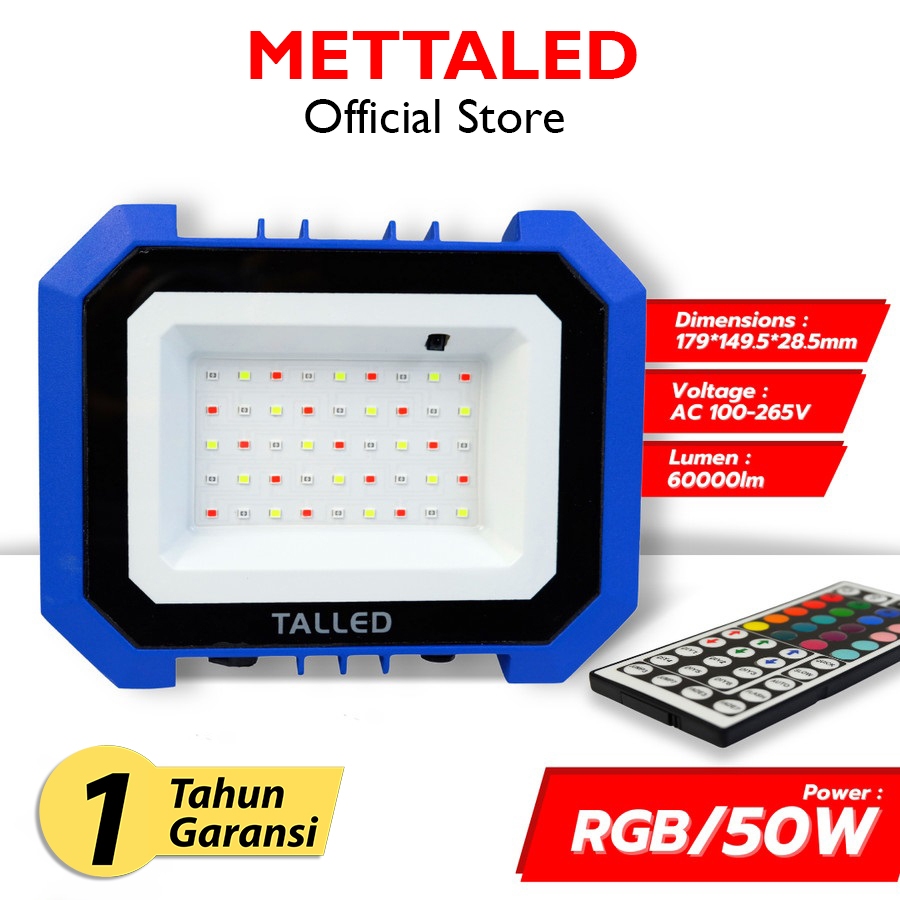 LAMPU SOROT LED TALLED 50W RGB