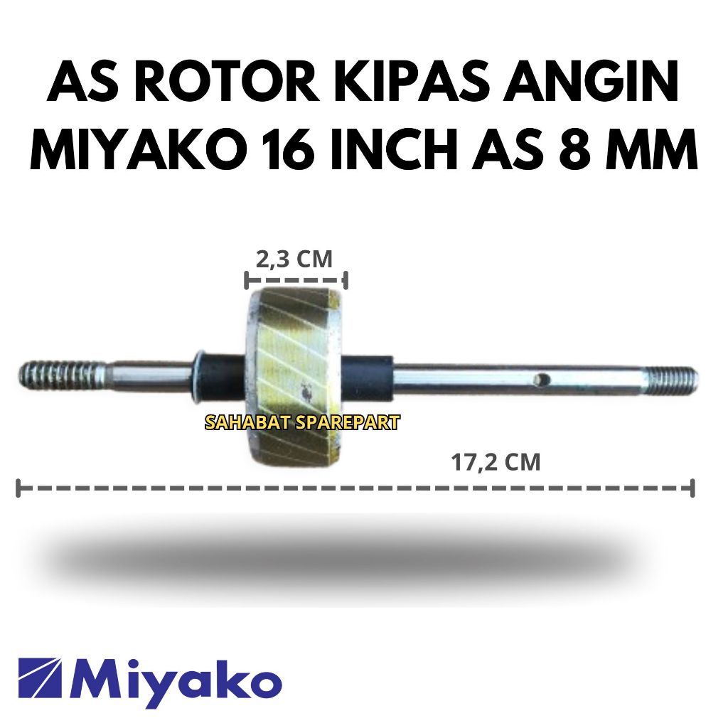 AS ROTOR KIPAS ANGIN MIYAKO 16 INCH AS 8 MM ORIGINAL