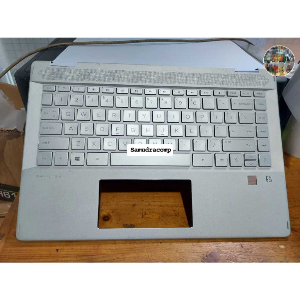 Palmrest HP Pavilion X360 14-DH 14M-DH Keyboard OKE Backlight warna silver