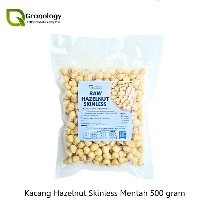 

(RAW) Hazelnut Kupas Skinless Mentah / Raw Peeled Hazelnut - 500 gram