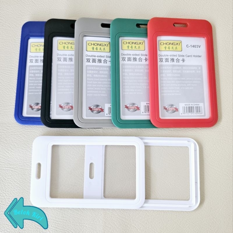

Tempat Kartu Id Card Sliding Transparan 2 Sisi Holder Id Card Photocard Potrait