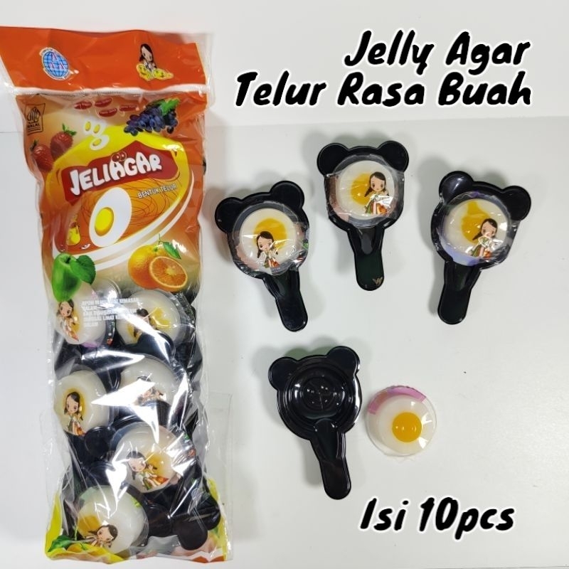 

JELLY AGAR TELUR RASA BUAH / AGER AGER TELUR / JELIAGAR TEFLON TELUR JAJANAN ANAK ISI 10 PCS