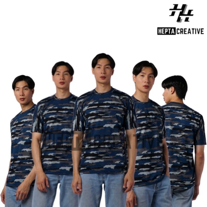 HEPTA CREATIVE KAOS PRIA LORENG  ANGKATAN LAUT LENGAN PENDEK KAOS LORENG TNI AL KAOS LORENG ARMY KRI